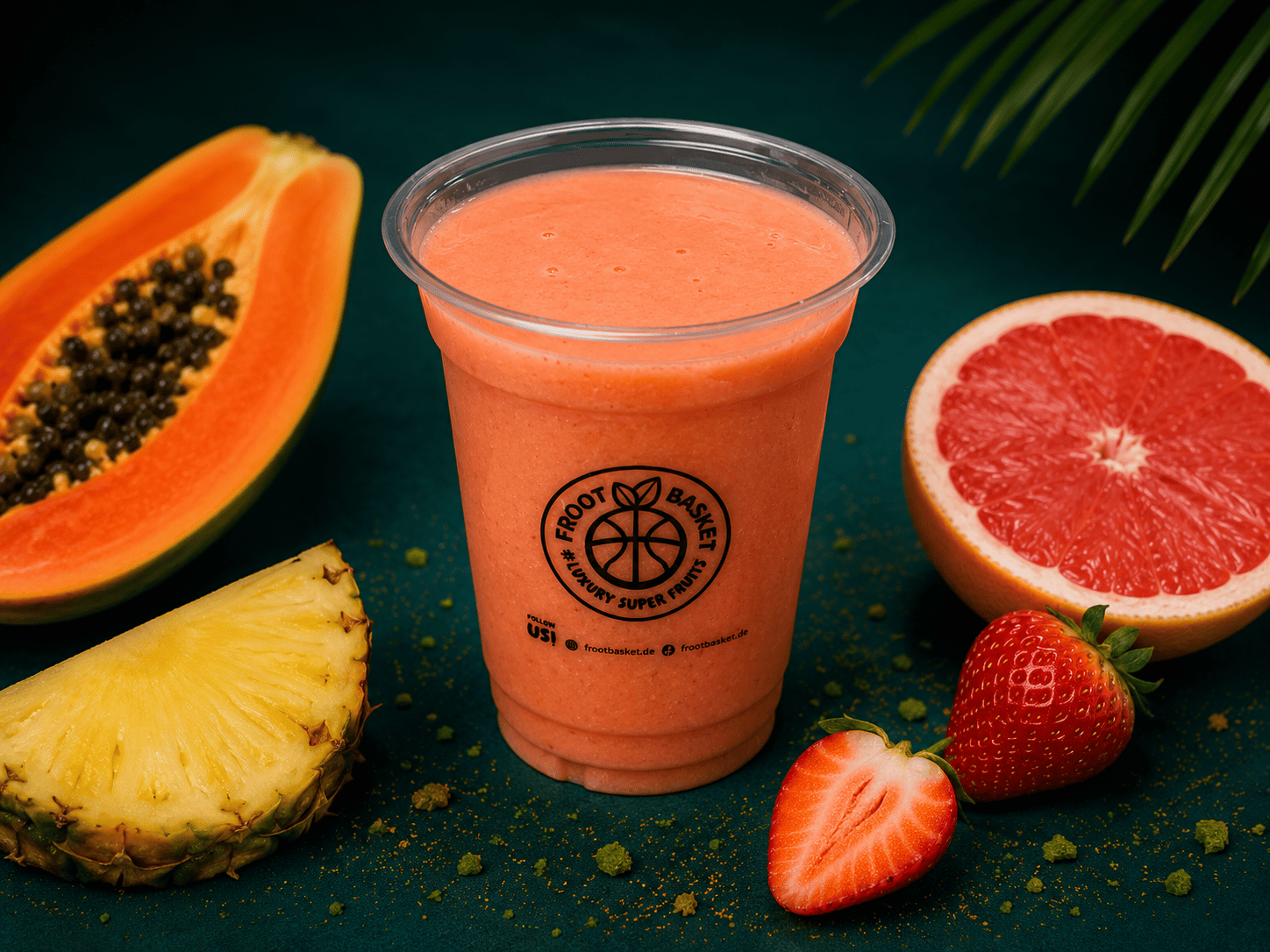 Lepapaya James Smoothie mit Papaya – frisch gemixt bei Froot Basket in der Markthalle Essen